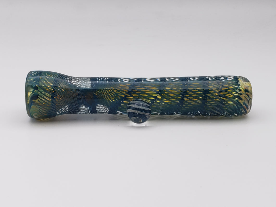 Green and Blue Swirl Chillum
