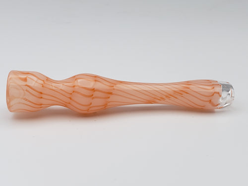 Pink Coil Chillum w/ Flat Mouth Piece by Key Glass