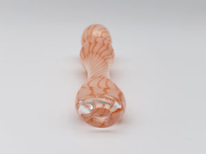 Pink Coil Chillum w/ Flat Mouth Piece by Key Glass