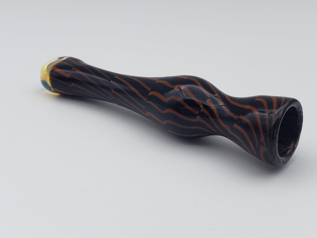 Black and Brown Flat Mouth Chillum