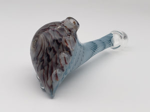 Blue and Brown Coil Spoon by Key Glass