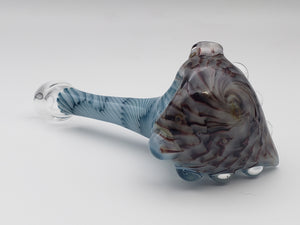 Blue and Brown Coil Spoon by Key Glass