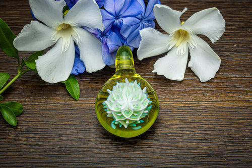White Lotus Earth Green Pendant