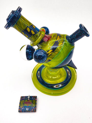 Chipstack Heliosphere Lime Drop #111 with Cap and Pendant by Cajun Glass x Marni Glass