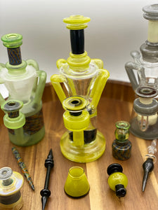 Beautiful Quad Recycler Set by Heart and Mind Glass