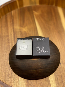 Small Clear THC Molecule Pendant