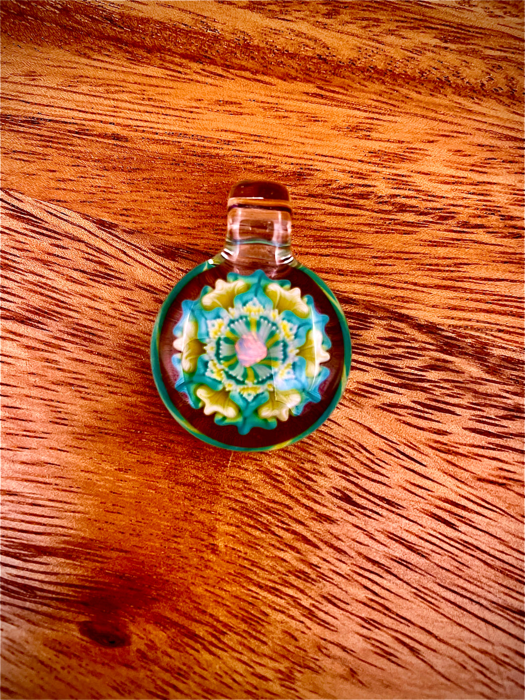 Lotus with opal center by Glass by Blake