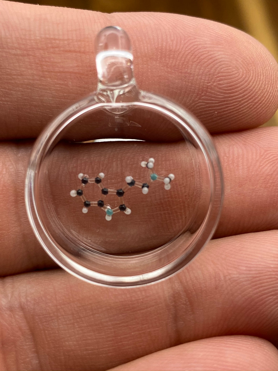 Small Clear DMT Molecule Pendant